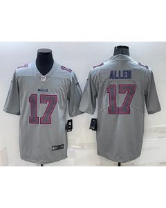 Men's Buffalo Bills #17 Josh Allen Grey Atmosphere Fashion Stitched Jersey