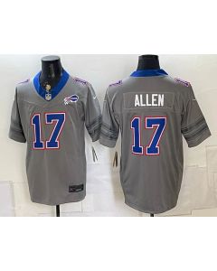 Men's Buffalo Bills #17 Josh Allen Nike Gray Vapor F.U.S.E. Limited Jersey (Style 4)