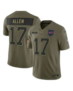 Men's Buffalo Bills #17 Josh Allen Olive 2025 Salute to Service Limited Jersey (Olive)