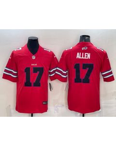 Men's Buffalo Bills #17 Josh Allen Red Black Stitched Football Jersey
