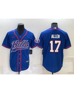 Men's Buffalo Bills #17 Josh Allen Royal Cool Base Stitched Baseball Jersey