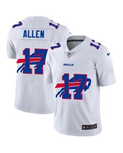 Men's Buffalo Bills #17 Josh Allen White Shadow Logo Limited Stitched Jersey