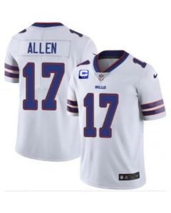 Men's Buffalo Bills #17 Josh Allen White With C Patch Limited Stitched Jersey