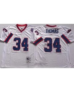 Men's Buffalo Bills #34 THOMAS White Stitched Jersey