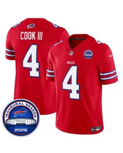 Men's Buffalo Bills #4 James Cook III Red 2026 Inaugural Season at Highmark Stadium Vapor F.U.S.E. Limited Jersey (Red)