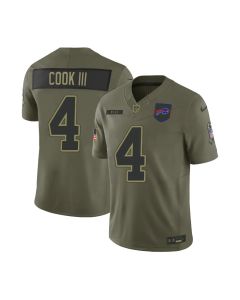 Men's Buffalo Bills #4 James Cook Olive 2025 Salute to Service Retired Limited Jersey