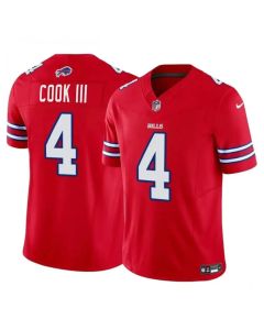 Men's Buffalo Bills #4 James Cook Red 2023 F.U.S.E. Vapor Untouchable Limited Stitched Football Jersey