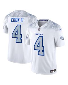 Men's Buffalo Bills #4 James Cook White Rivalries Collection F.U.S.E. Vapor Limited Stitched Jersey