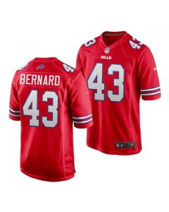Men's Buffalo Bills #43 Terrel Bernard Red Stitched Jersey