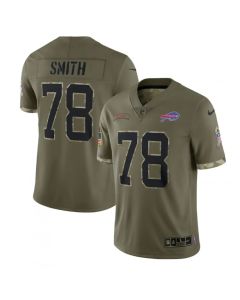 Men's Buffalo Bills #78 Bruce Smith Olive 2022 Salute To Service Limited Stitched Jersey