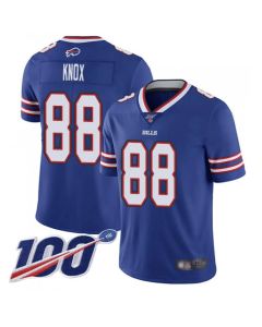 Men's Buffalo Bills #88 Dawson Knox Blue 100th Season Vapor Untouchable Limited Stitched Jersey