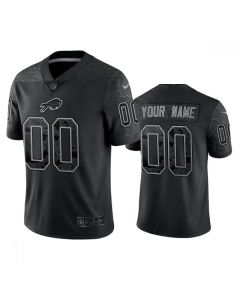 Men's Buffalo Bills Active Player Custom Black Reflective Limited Stitched Football Jersey
