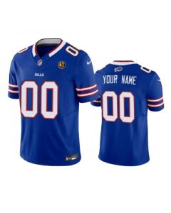 Men's Buffalo Bills Active Player Custom Blue 2023 F.U.S.E. With John Madden Patch Vapor Limited Stitched Football Jersey