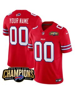 Men's Buffalo Bills Active Player Custom Red 2023 F.U.S.E. AFC East Champions Patch Stitched Football Jersey