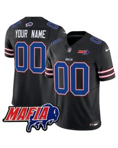 Men's Buffalo Bills Black 2024 Bills Mafia Patch Vapor F.U.S.E. Limited Custom Jersey (Black)