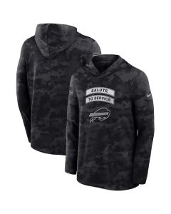 Men's Buffalo Bills Black 2026 Salute to Service Sideline Lightweight Dri-FIT Long Sleeve Top Hoodie