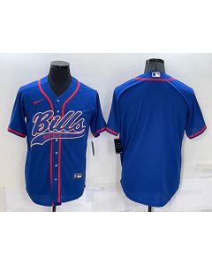 Men's Buffalo Bills Blank Royal Cool Base Stitched Baseball Jersey