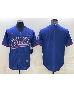 Men's Buffalo Bills Blank Royal With Patch Cool Base Stitched Baseball Jersey