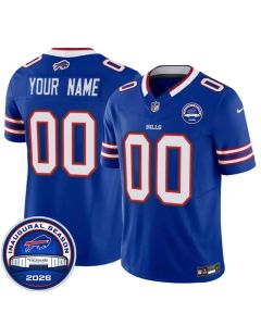 Men's Buffalo Bills Blue 2026 Inaugural Season at Highmark Stadium Vapor F.U.S.E. Limited Custom Jersey