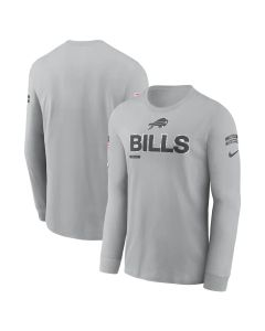 Men's Buffalo Bills Gray 2024 Salute To Service Long Sleeve T-Shirt (Gray)