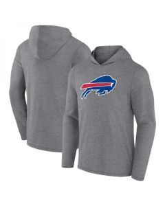 Men's Buffalo Bills Heather Gray Primary Logo Long Sleeve Hoodie T-Shirt (Gray)