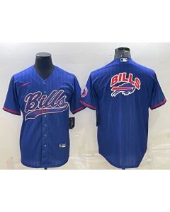 Men's Buffalo Bills Royal Team Big Logo With Patch Cool Base Stitched Baseball Jersey
