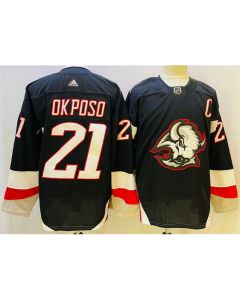 Men's Buffalo Sabres #21 Kyle Okposo 2022-23 Black Stitched Jersey