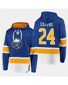 Men's Buffalo Sabres #24 Dylan Cozens Royal Ageless Must-Have Lace-Up Pullover Hoodie