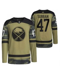 Men's Buffalo Sabres #47 Malcolm Subban 2022 Camo Military Appreciation Night Stitched Jersey