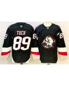 Men's Buffalo Sabres #89 Alex Tuch Black 2024-25 Alternate Stitched Hockey Premium Jersey