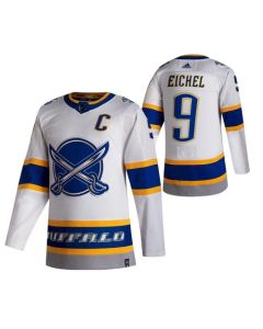 Men's Buffalo Sabres #9 Jack Eichel White 2020-21 Reverse Retro Stitched Jersey