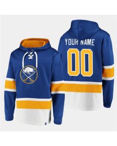 Men's Buffalo Sabres Active Player Custom Royal Ageless Must-Have Lace-Up Pullover Hoodie