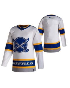 Men's Buffalo Sabres Blank White 2020-21 Reverse Retro Stitched Jersey