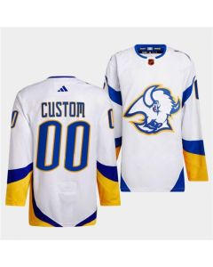 Men's Buffalo Sabres Custom White 2022-23 Reverse Retro Stitched Jersey