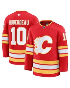 Men's Calgary Flames #10 Jonathan Huberdeau Red Home Premium Jersey