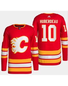 Men's Calgary Flames #10 Jonathan Huberdeau Red Stitched Jersey