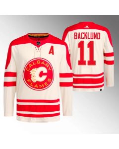 Men's Calgary Flames #11 Mikael Backlund 2023 Cream Classic Primegreen Stitched Jersey