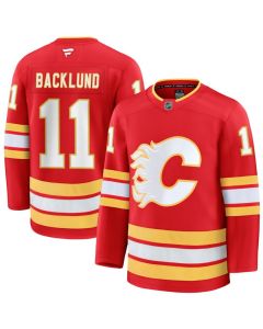 Men's Calgary Flames #11 Mikael Backlund Red Home Premium Jersey