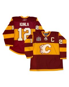 Men's Calgary Flames #12 Jarome Iginla Stitched Jersey