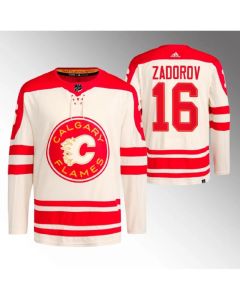Men's Calgary Flames #17 Nikita Zadorov 2023 Cream Heritage Classic Primegreen Stitched Jersey