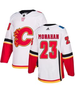 Men's Calgary Flames #23 Sean Monahan White Away Stitched NHL Jersey