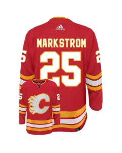 Men's Calgary Flames #25 Jacob Markstrom Red Stitched NHL Jersey
