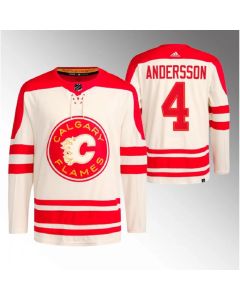 Men's Calgary Flames #4 Rasmus Andersson 2023 Cream Classic Primegreen Stitched Jersey