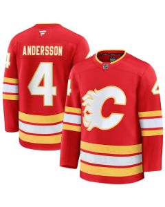 Men's Calgary Flames #4 Rasmus Andersson Red Home Premium Jersey