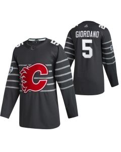 Men's Calgary Flames #5 Mark Giordano 2020 Grey All Star Stitched NHL Jersey