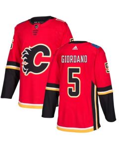 Men's Calgary Flames #5 Mark Giordano Red Stitched NHL Jersey (Red)