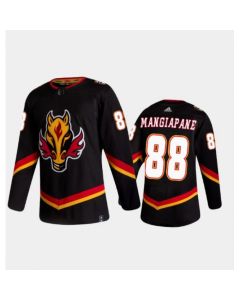 Men's Calgary Flames #88 Andrew Mangiapane 2020-21 Black Reverse Retro Stitched Jersey