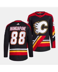 Men's Calgary Flames #88 Andrew Mangiapane Black 2022-23 Reverse Retro Stitched Jersey