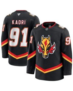 Men's Calgary Flames #91 Nazem Kadri 2020-21 Black Reverse Retro Stitched Jersey