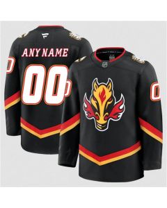 Men's Calgary Flames Active Player Custom Black 2024-25 Alternate Stitched Hockey Jersey (Black)